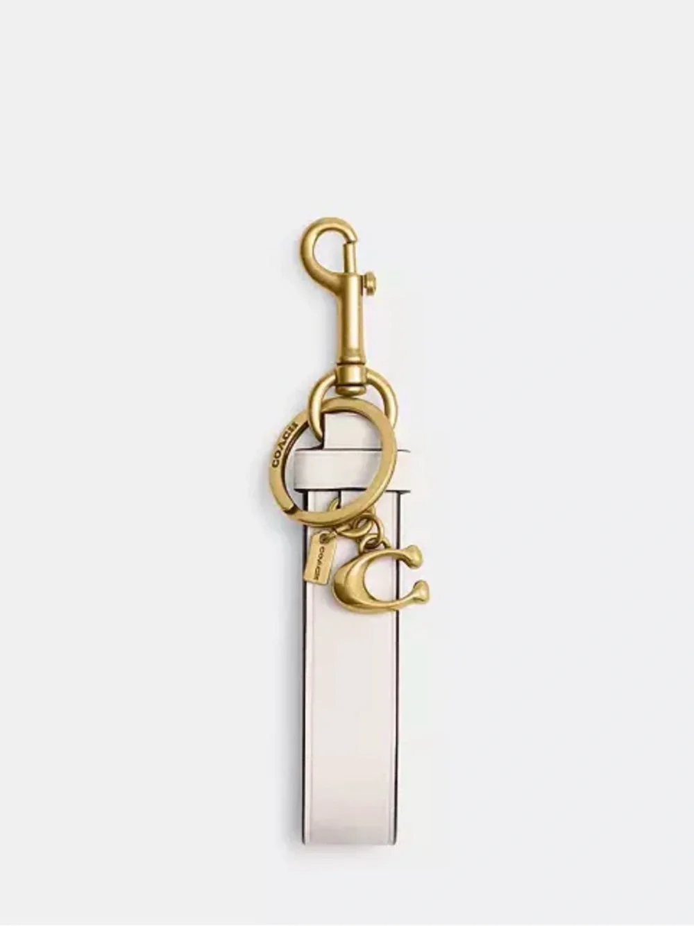 Coach Cream Leather Loop Bag Charm